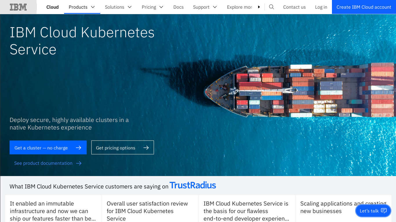 IBM Bluemix Container Service Landing page