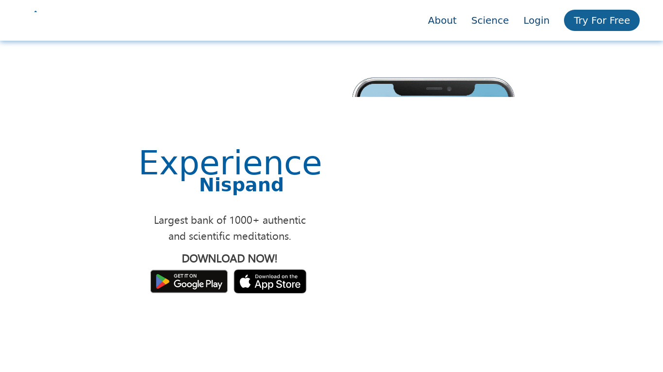 Nispand App Landing page