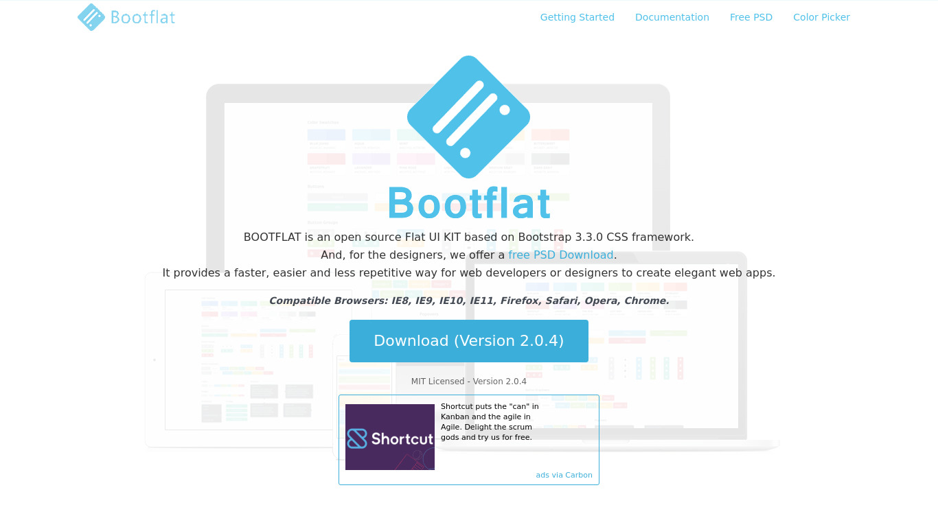 Bootflat Landing page
