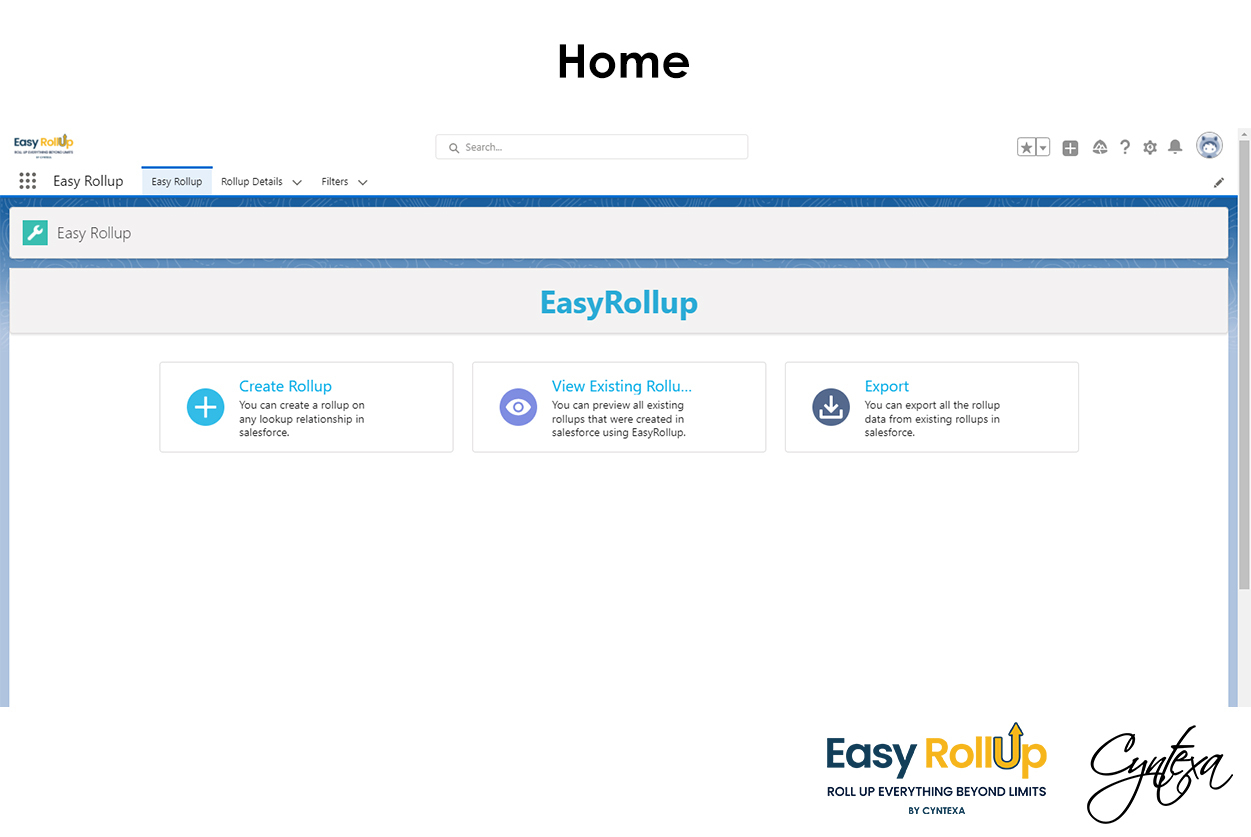 Cyntexa Easy Rollup Landing page