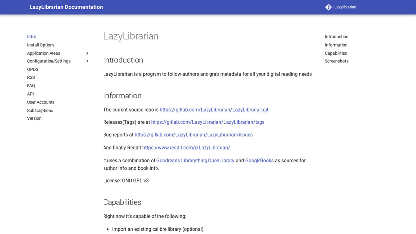 LazyLibrarian Landing Page
