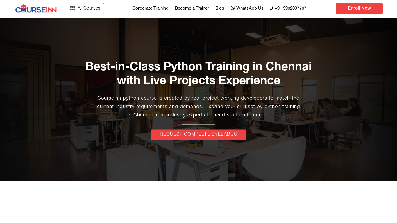 Learn Python Landing page