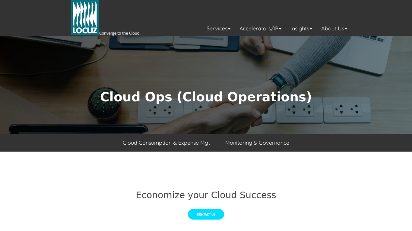 CloudOps: Cloud Expense Management Landing page