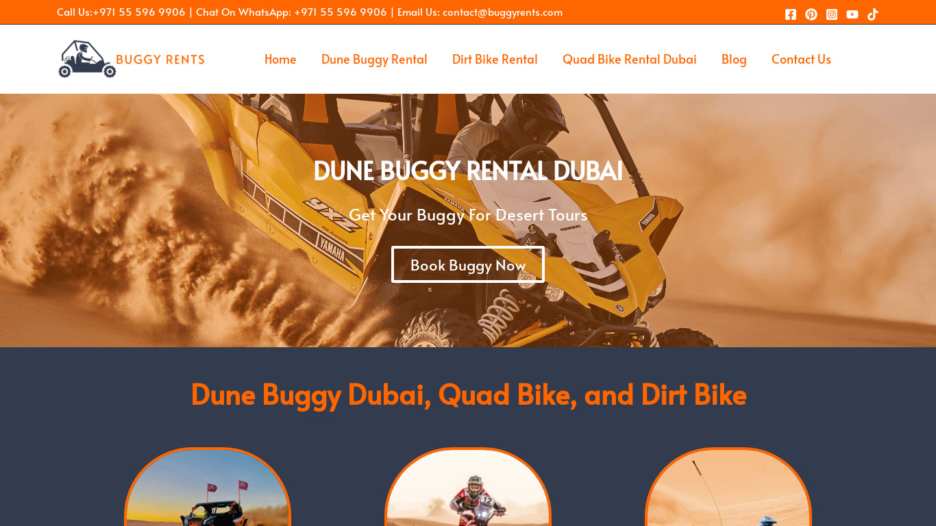 buggy rental Dubai Landing page