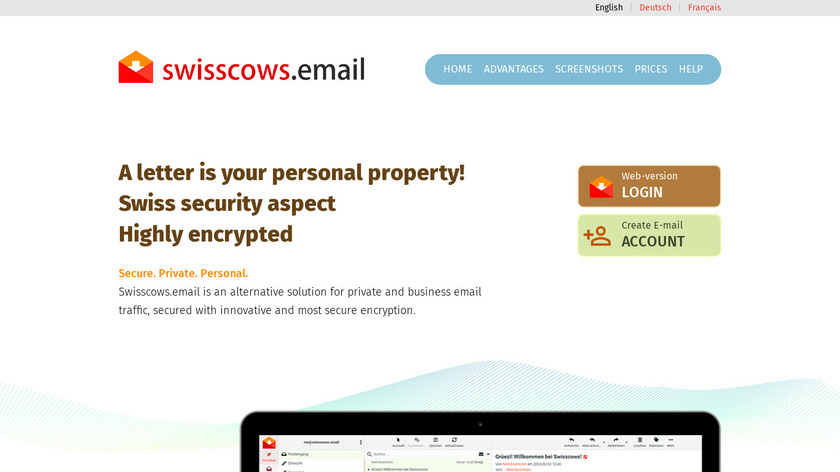 Swisscows.email Landing Page