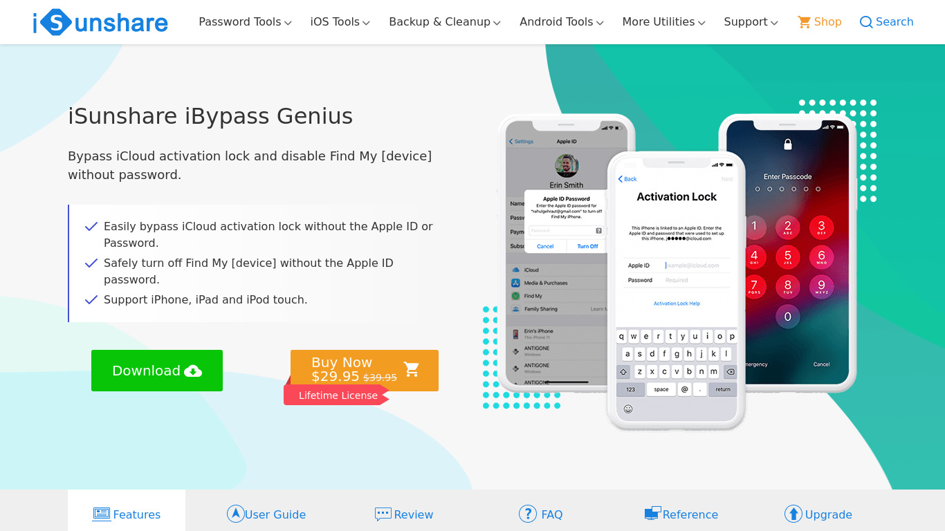 iSunshare iBypass Genius Landing page