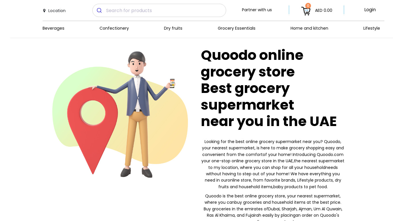 Nearest Supermarket Landing page