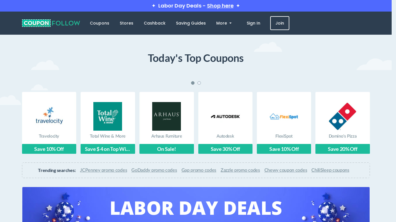 CouponFollow Landing page