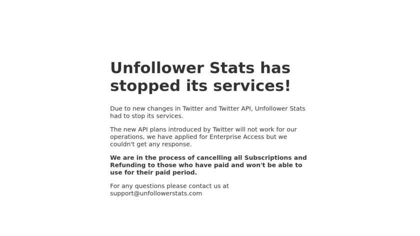 Unfollower Stats Landing Page
