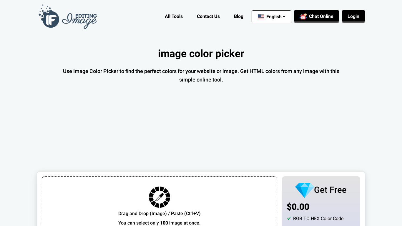 IF Image Editing Color Picker Landing page