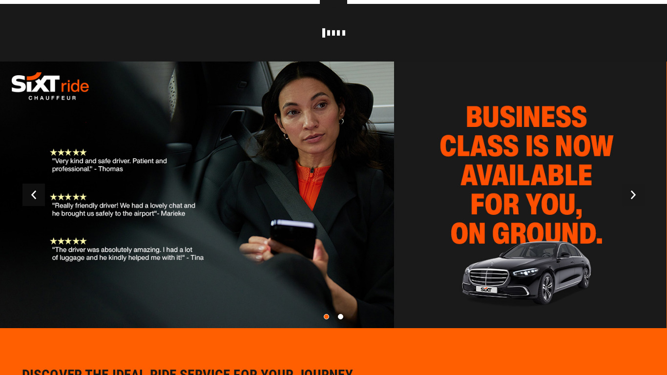 mydriver Chauffeurservice Landing page