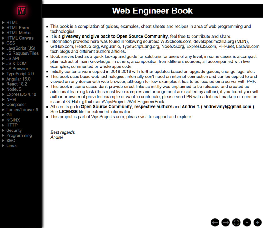 Web Engineer Book Landing Page