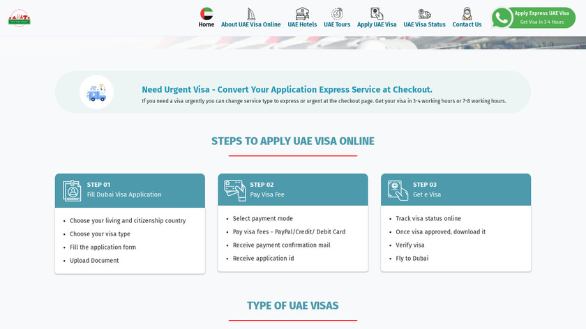 UAE Visa Online Landing Page