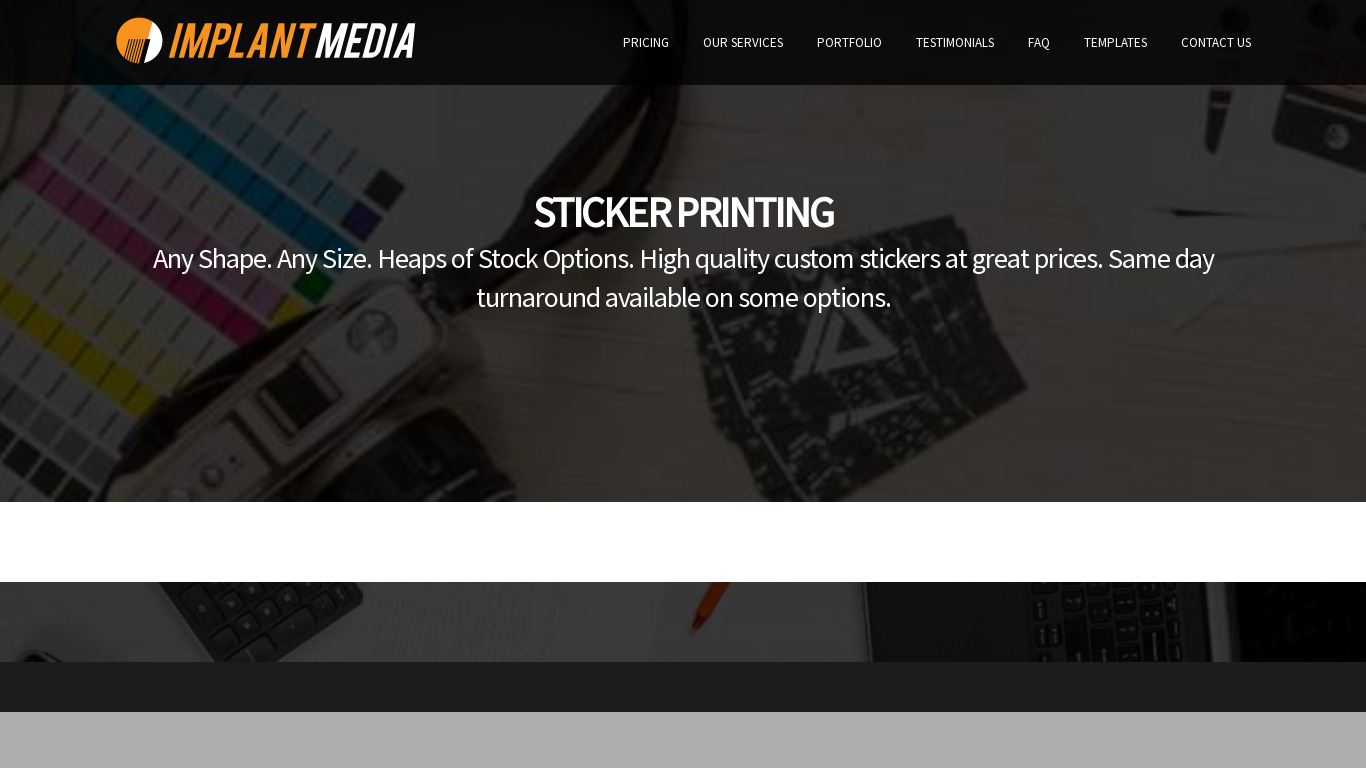 Sticker printing in Australia Landing page