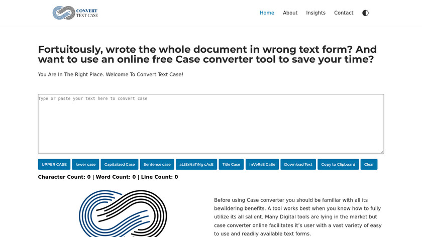 Convert Text Case Landing Page