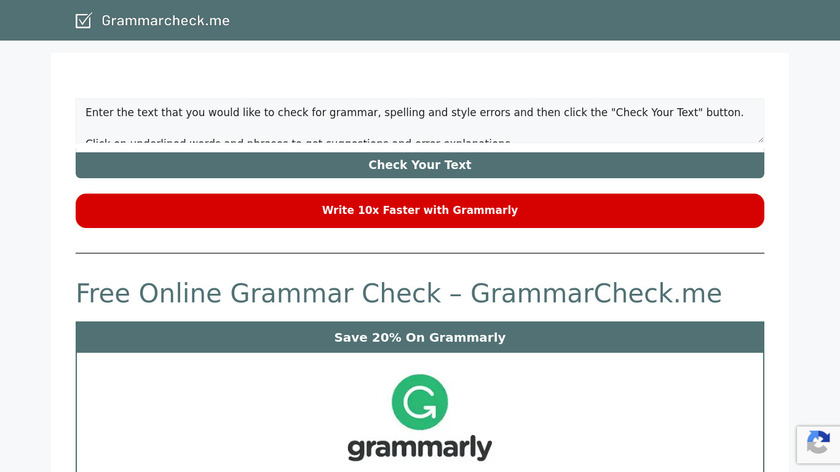 GrammarCheck.Me Landing Page