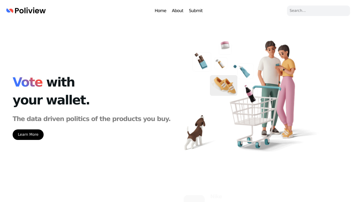Poliview | Data Driven Politics Landing page