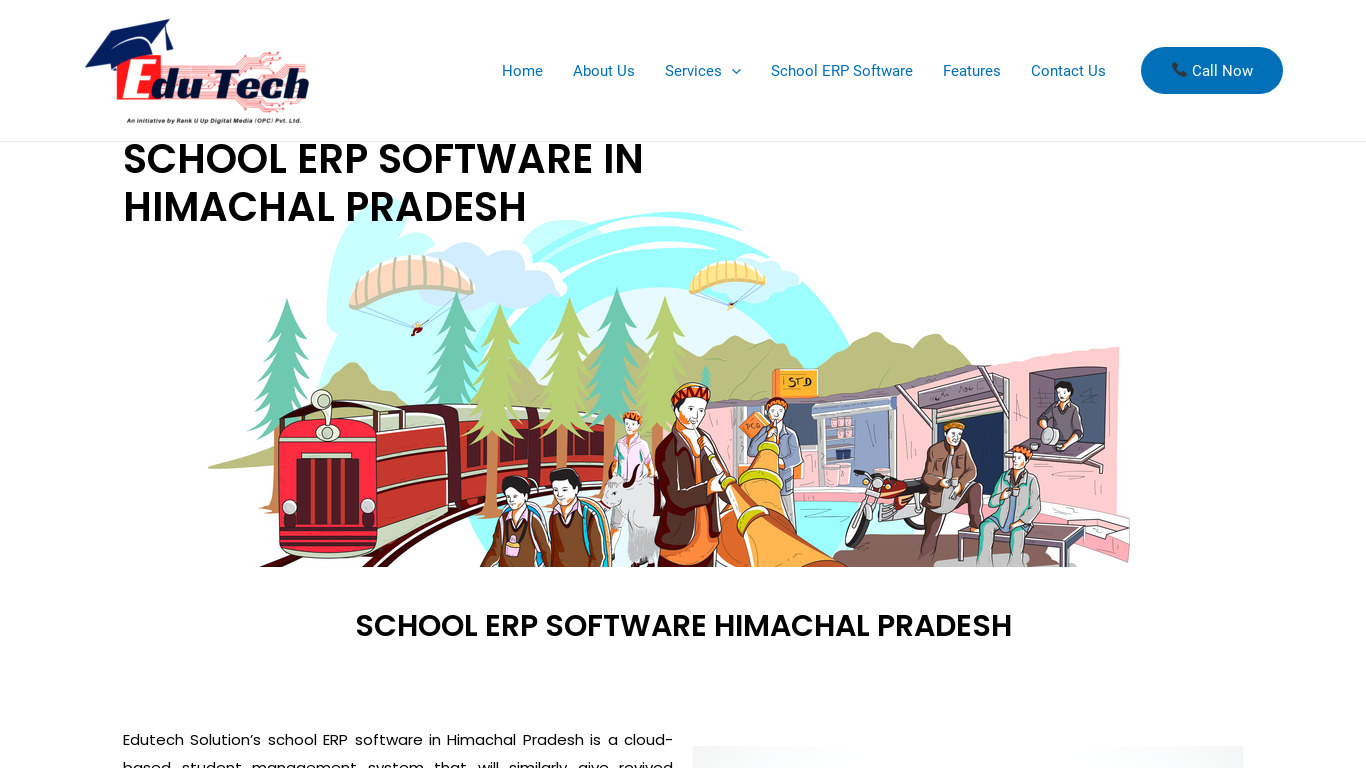 Edutech School ERP Landing page