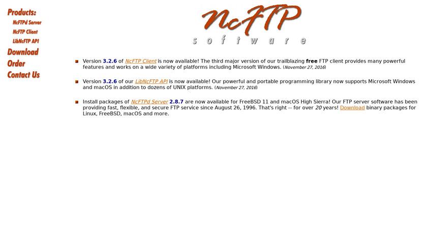 NcFTP Landing Page