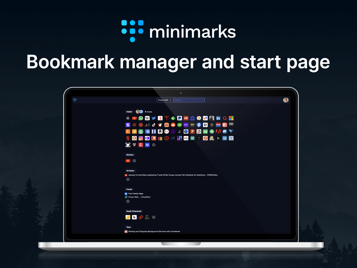 minimarks Landing page