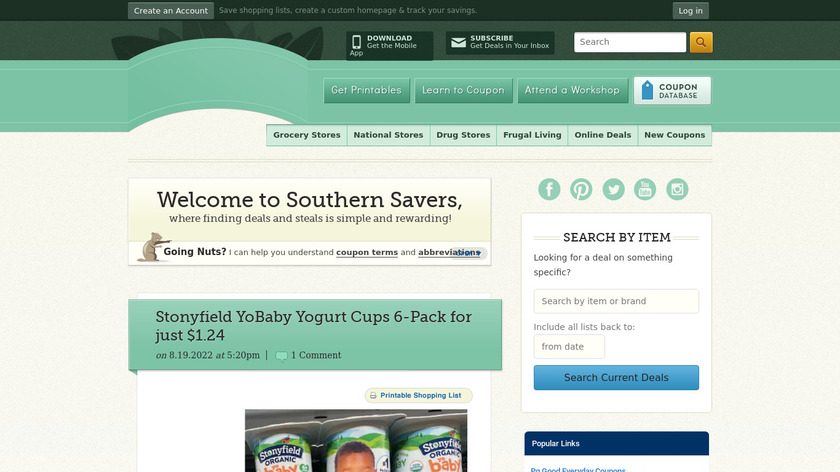 Southern Savers Landing Page