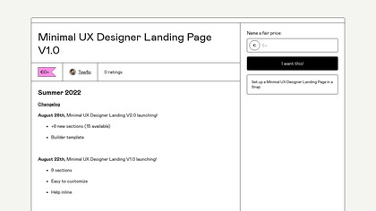 Minimal UX Designer Landing Page image