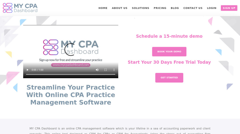 My CPA Dashboard Landing Page