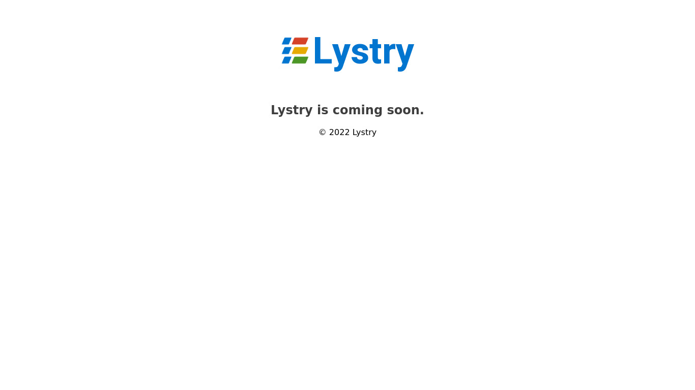 Lystry Landing page