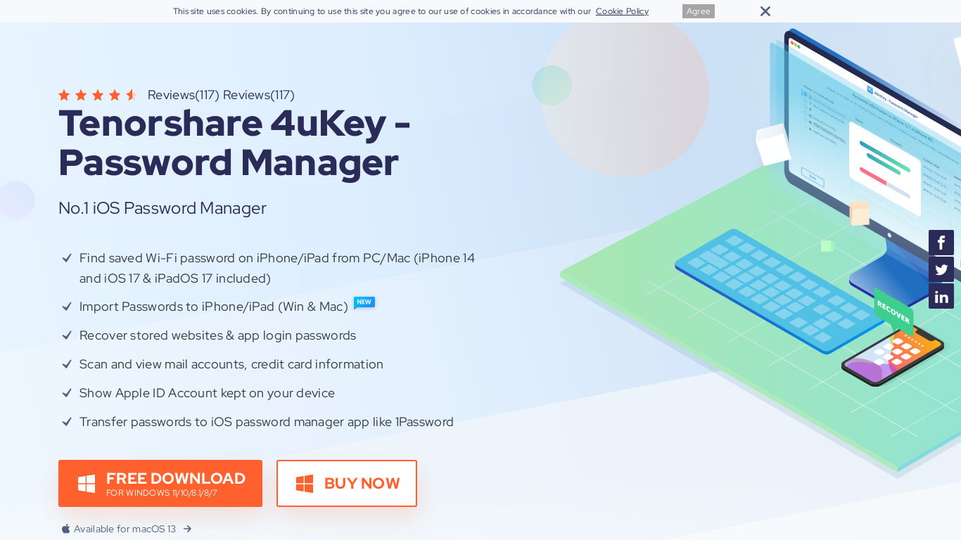 4uKey - Password Manager Landing page