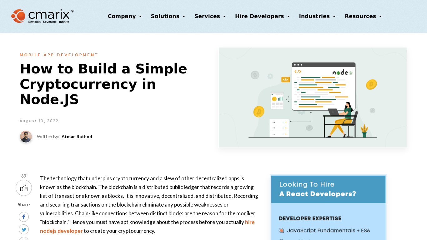 Cryptocurrency in Node.JS Landing page