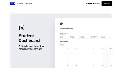 Student Dashboard Notion Template image