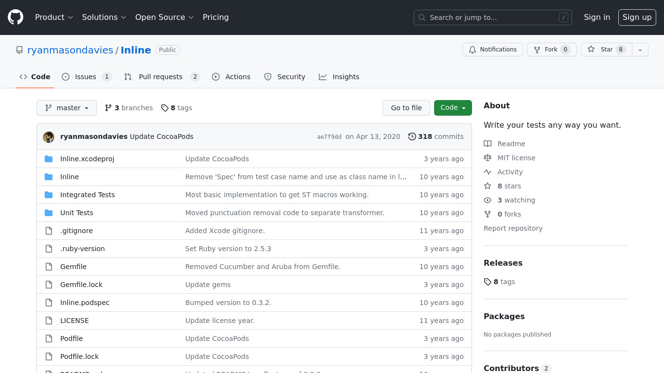 Inline Alternatives Landing page