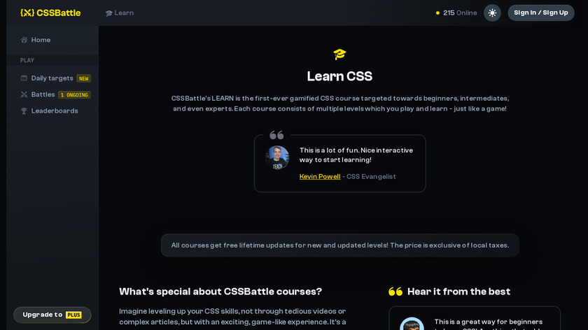 CSSBattle's LEARN Landing Page