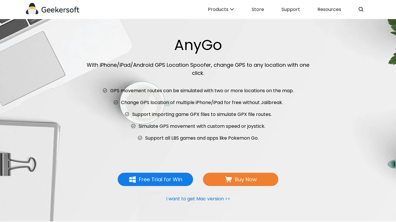 Geekersoft AnyGo Landing page
