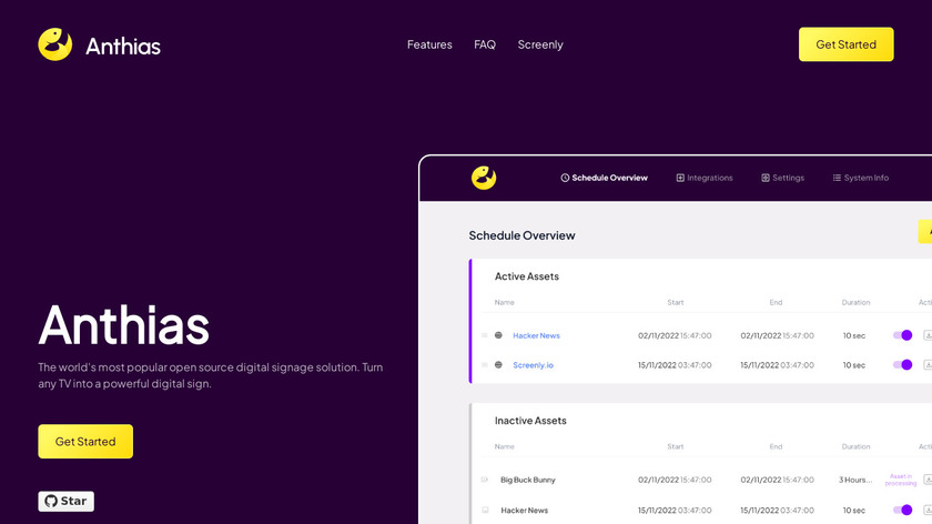 Screenly OSE Landing Page