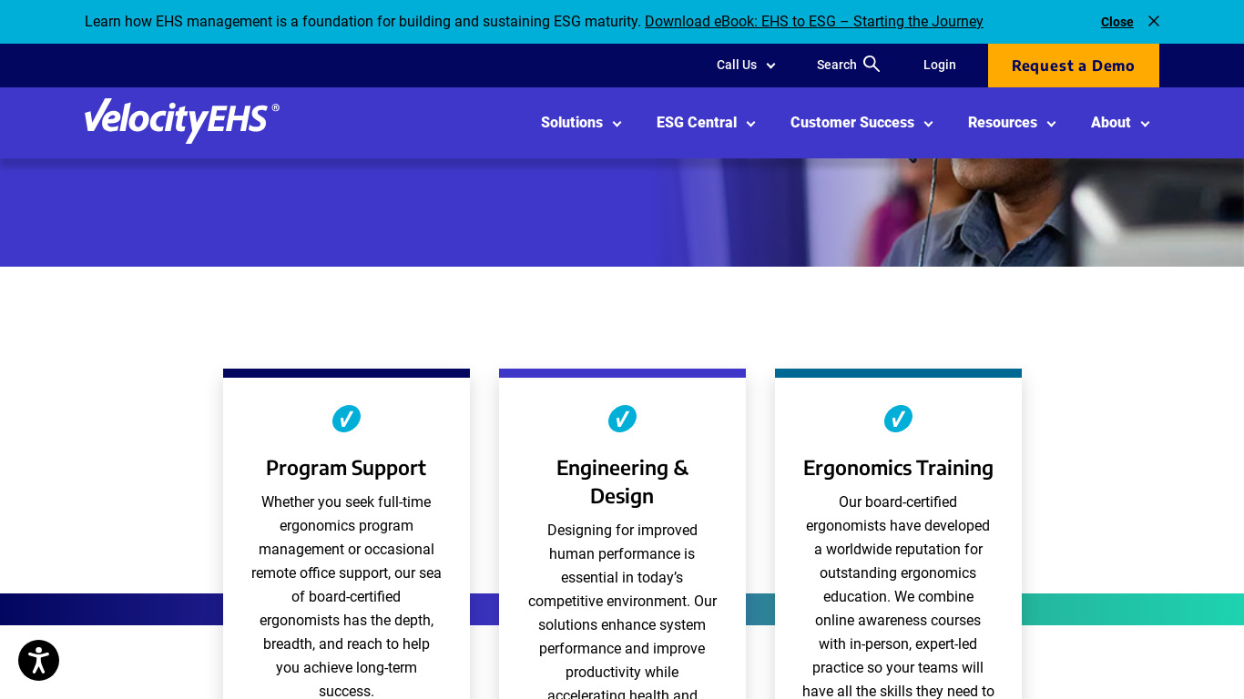 VelocityEHS Chemical Services Landing page