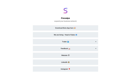 Preswipe - LinkedIn meets Tinder image
