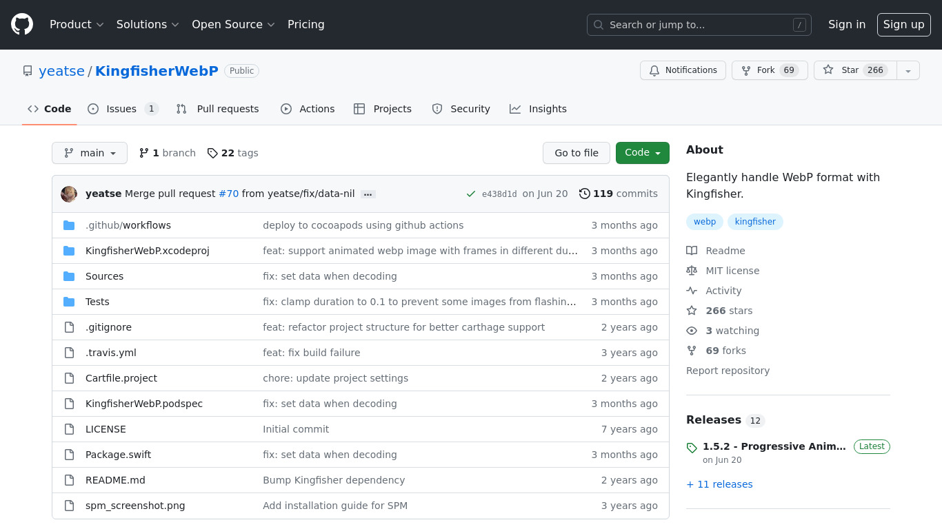 KingfisherWebP Alternatives Landing page