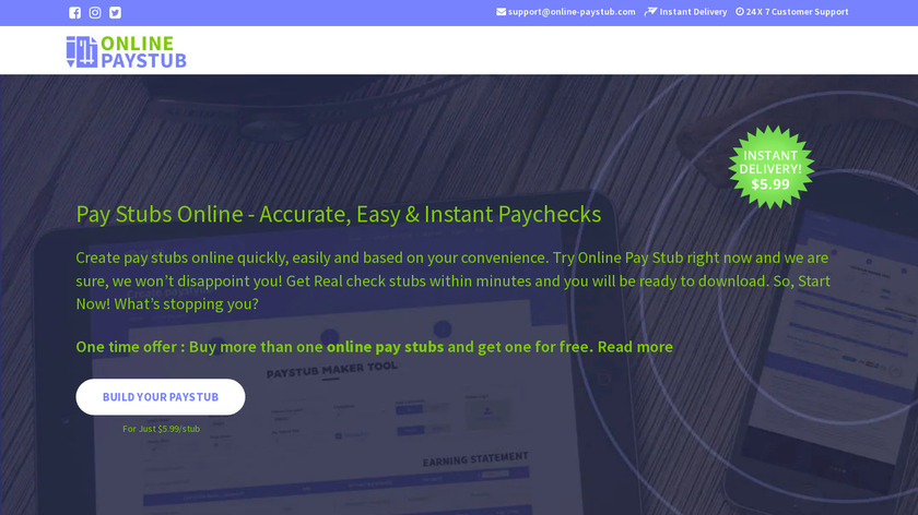 Online-Paystub Landing Page
