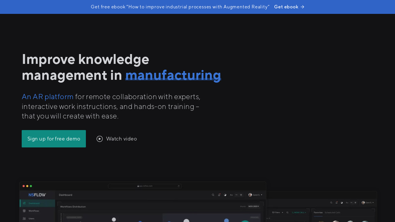 Nsflow Landing page