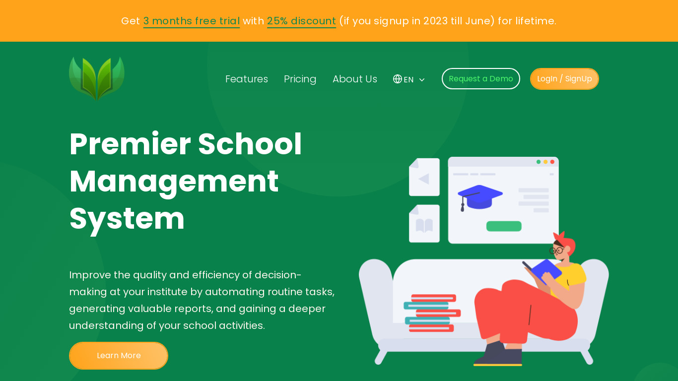 MyQampus Landing page