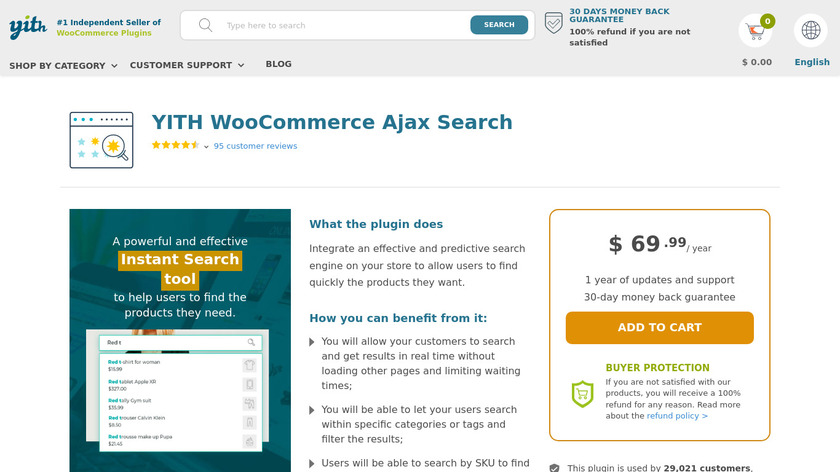 YITH WooCommerce Ajax Search Landing Page