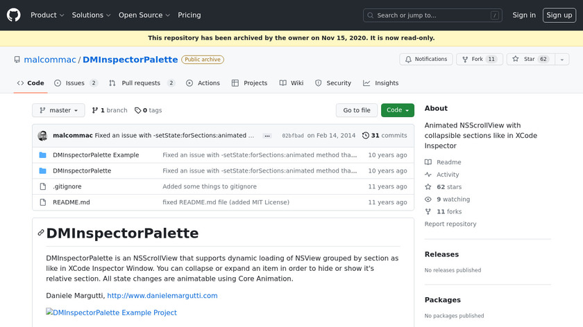 DMInspectorPalette Alternatives Landing Page