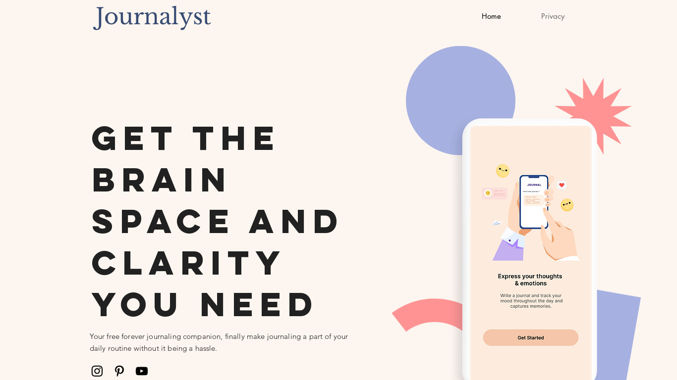 Journalyst.org Landing page