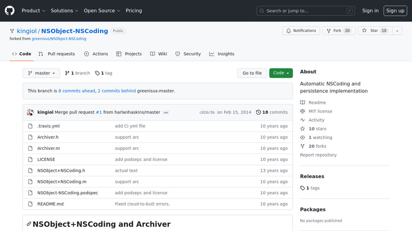 NSObject-NSCoding Alternatives Landing Page