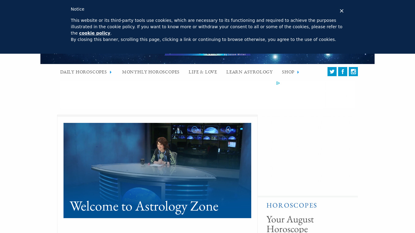 Astrology Zone Landing page