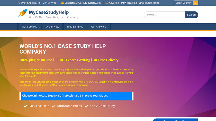 MyCaseStudyHelp.com Landing Page