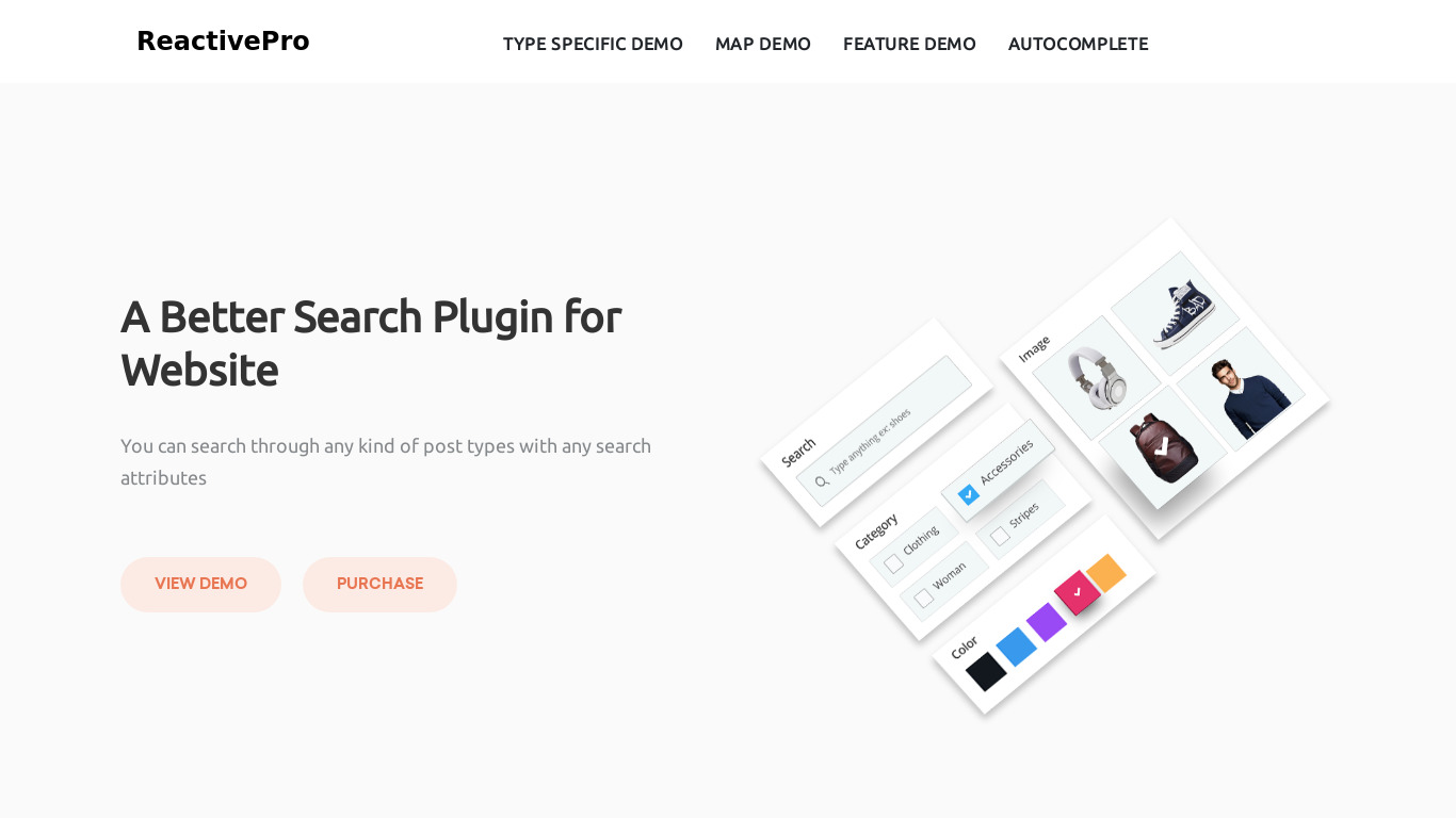 Reactive Pro Landing page