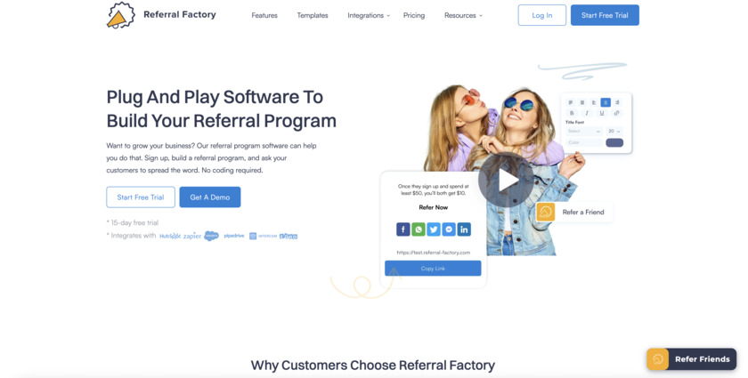 Referral Factory Landing Page