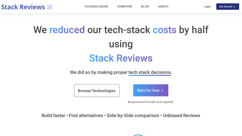 StackReviews.io Landing Page
